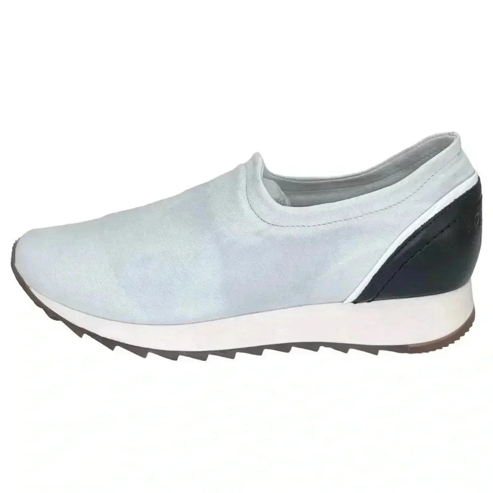 Aquatalia Daelyn Nappa Leather Slip On Hidden Heel Womens Sneakers Size 7.5M